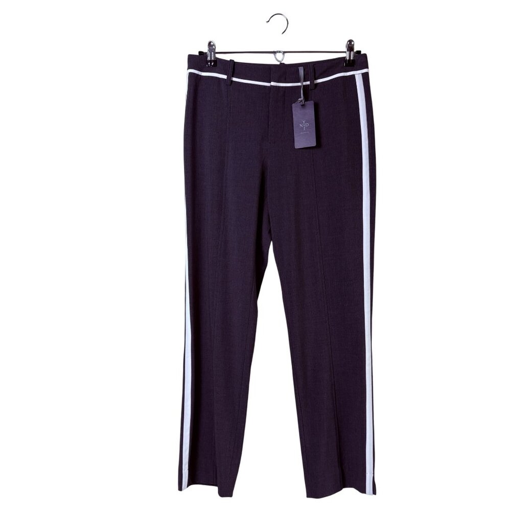 NYDJ Ankle Pants Size 4 Heather Gray Lift Tuck Technology White Stripe NWT